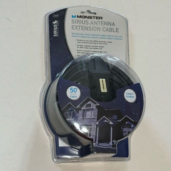 Monster Sirius Satellite Radio 50’ Antenna Extension Cable - NEW - Picture 7 of 8